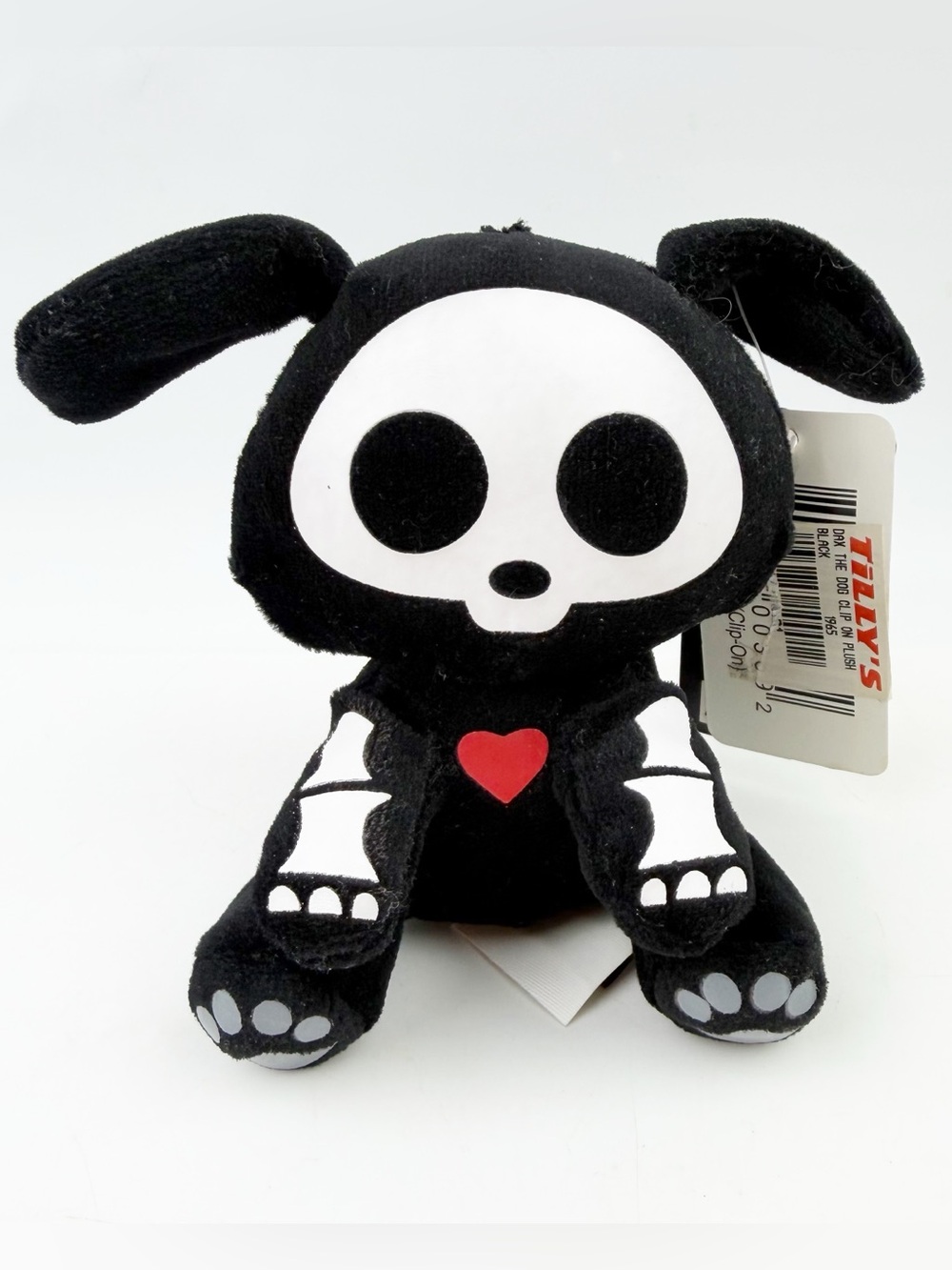 Skelanimals Dax Dog Plush 4” Tags Missing Clip-On 2006 Vintage Skeleton Heart